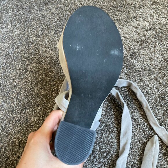 Gray Public Desire Lace Up Platform Heels - Picture 2 of 4